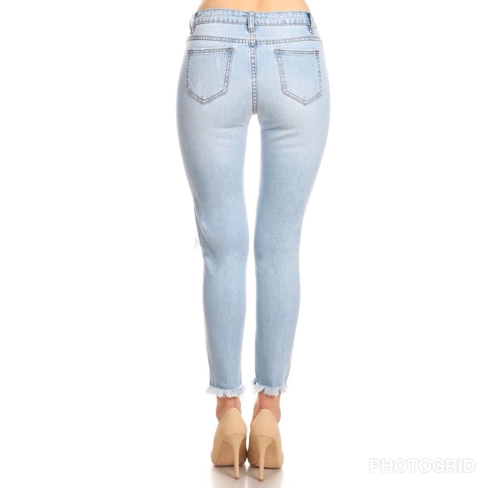 Light High Rise Distressed Skinny Jeans - Picture 6 of 7